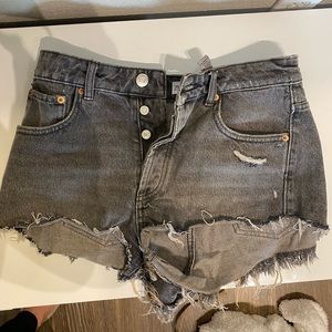 Zara black denim shorts